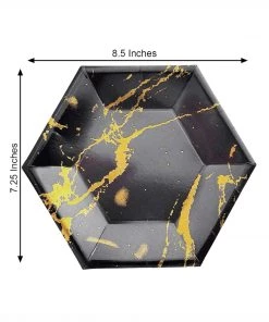 HIER_5442 25 Pack | Black Marble 8.5