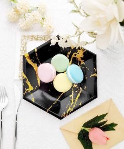 HIER_5442 25 Pack | Black Marble 8.5