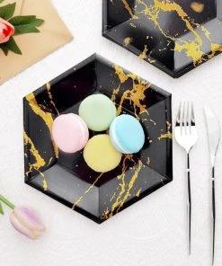 HIER_5442 25 Pack | Black Marble 8.5