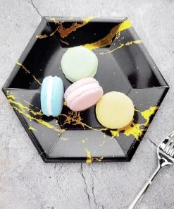 HIER_5442 25 Pack | Black Marble 8.5