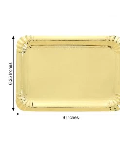 HIER_5442 Disposable Dinnerware 10 Pack | Metallic Gold 9