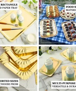 HIER_5442 Disposable Dinnerware 10 Pack | Metallic Gold 9