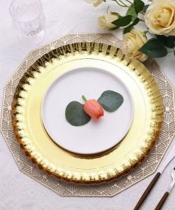 HIER_4710 Disposable Dinnerware 10 Pack | Gold 13