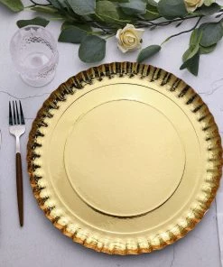 HIER_4710 Disposable Dinnerware 10 Pack | Gold 13