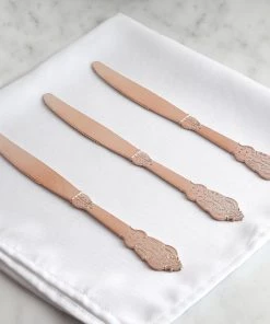HIER_5460 72 Pack - Metallic Rose Gold Baroque Style Heavy Duty Plastic Silverware 19 HIER_5460 72 Pack - Metallic Rose Gold Baroque Style Heavy Duty Plastic Silverware