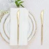 HIER_5460 Disposable Dinnerware 24 Pack | Gold Glittered Disposable Knives, Plastic Silverware Cutlery