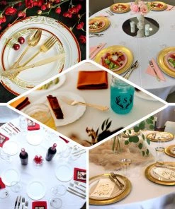 HIER_5460 24 Pack - 7" Metallic Gold Baroque Style Heavy Duty Plastic Spoons 14 HIER_5460 24 Pack - 7