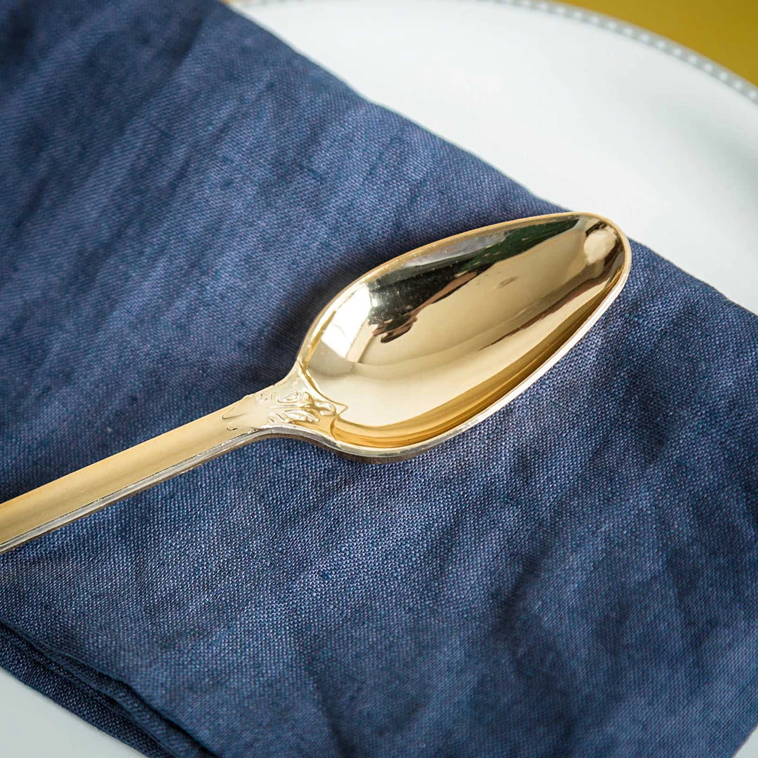 HIER_5460 24 Pack - 7" Metallic Gold Baroque Style Heavy Duty Plastic Spoons 7 HIER_5460 24 Pack - 7" Metallic Gold Baroque Style Heavy Duty Plastic Spoons