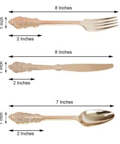 HIER_5460 72 Pack - Metallic Rose Gold Baroque Style Heavy Duty Plastic Silverware 13 HIER_5460 72 Pack - Metallic Rose Gold Baroque Style Heavy Duty Plastic Silverware