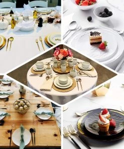 HIER_5460 24 Pack | Rose Gold Modern Silverware Set, Premium Plastic Cutlery Set With Light Blue Handle - 8" Disposable Dinnerware 16 HIER_5460 24 Pack | Rose Gold Modern Silverware Set, Premium Plastic Cutlery Set With Light Blue Handle - 8