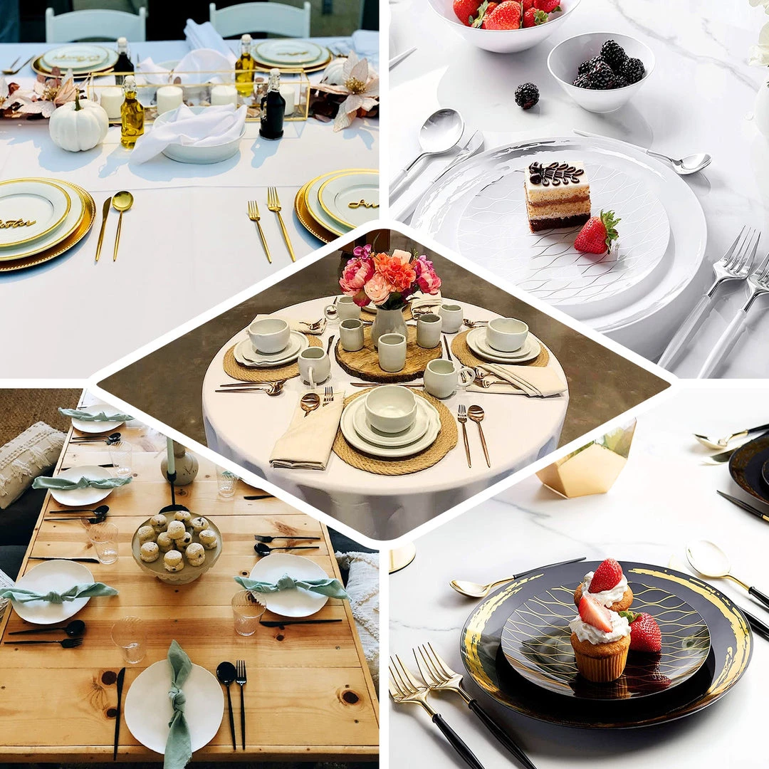 HIER_5460 24 Pack | Rose Gold Modern Silverware Set, Premium Plastic Cutlery Set With Light Blue Handle - 8" Disposable Dinnerware 5 HIER_5460 24 Pack | Rose Gold Modern Silverware Set, Premium Plastic Cutlery Set With Light Blue Handle - 8" Disposable Dinnerware