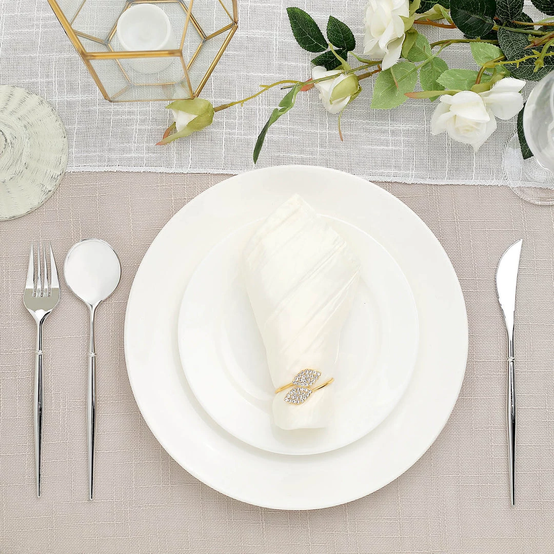 HIER_5460 24 Pack | 8" Silver Modern Plastic Silverware Set Heavy Duty Flatware, Disposable Cutlery Disposable Dinnerware 9 HIER_5460 24 Pack | 8" Silver Modern Plastic Silverware Set Heavy Duty Flatware, Disposable Cutlery Disposable Dinnerware