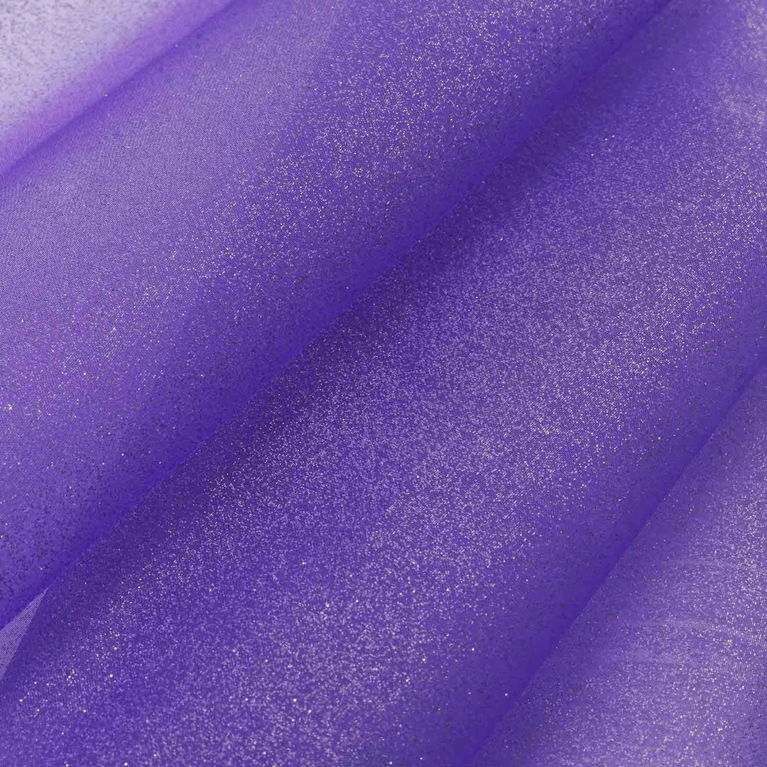 HIER_5220 12" X 10 Yards | Purple Glittering Organza Fabric Bolt 2 HIER_5220 12" X 10 Yards | Purple Glittering Organza Fabric Bolt