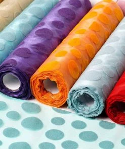 HIER_5220 12" X 10 Yards Hunter Green Premium Velvet Dots On Organza Fabric Bolt Fabric Bolts & Bags