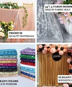 HIER_5210 Fabric Bolts & Bags 54" X 4Yards Rose Gold | Blush Premium Sequin Fabric Bolt 9 HIER_5210 Fabric Bolts & Bags 54