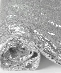 HIER_5210 54" X 4Yards Silver Premium Sequin Fabric Bolt