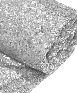 HIER_5210 54" X 4Yards Silver Premium Sequin Fabric Bolt
