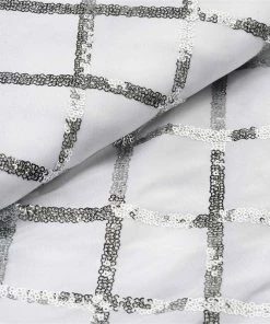 HIER_5210 Fabric Bolts & Bags 54"x 4 Yards White Iridescent Sequin Silk Taffeta Fabric Wholesale