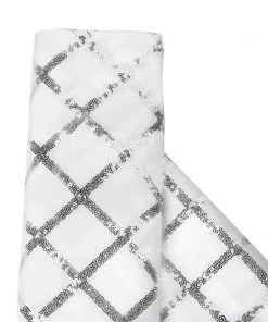 HIER_5210 Fabric Bolts & Bags 54"x 4 Yards White Iridescent Sequin Silk Taffeta Fabric Wholesale