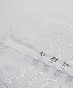 HIER_5210 Fabric Bolts & Bags 54"x 4 Yards White / Silver Iridescent Party Sequin Design Polyester Fabric Bolt