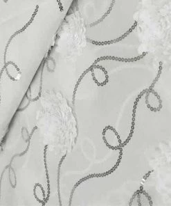 HIER_5210 Fabric Bolts & Bags 54" X 4 Yards | White | 1 Bolt | Iridescent Sequin Silk Taffeta Fabric Wholesale