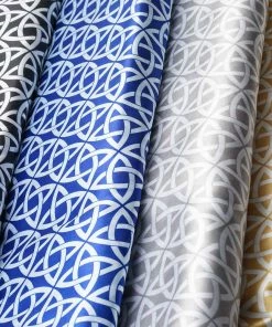 HIER_5210 54" X 10 Yards Black/White Zen Patterns Printed Satin Fabric Bolts