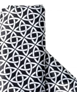 HIER_5210 54" X 10 Yards Black/White Zen Patterns Printed Satin Fabric Bolts