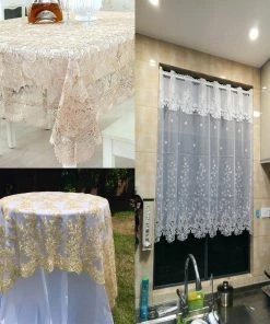 HIER_5210 54" X 4 Yards Turquoise Embroidered Sheer Drapery Wholesale Fabric Roll