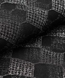 HIER_5210 Fabric Bolts & Bags 54" X 4 Yards | Black/Silver Buffalo Plaid Fabric Roll | Checkered Netting Polyester Fabric By The Roll
