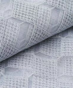 HIER_5210 Fabric Bolts & Bags 54" X 4 Yards | White/Silver Buffalo Plaid Fabric Roll | Checkered Netting Polyester Fabric By The Roll