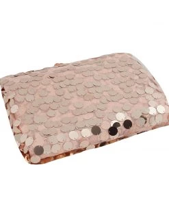 HIER_5210 54" X 4Yards | Blush/Rose Gold Payette Sequin Fabric Roll With Mesh Fabric Base Theme Décor 8 HIER_5210 54