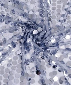 HIER_5210 Theme Décor 54" X 4Yards | Dusty Blue Payette Sequin Fabric Roll With Mesh Fabric Base 22 HIER_5210 Theme Décor 54