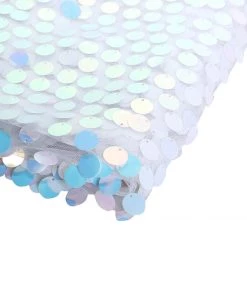 HIER_5210 54" X 4Yards - Iridescent Blue Payette Sequin Fabric Roll With Mesh Fabric Base Fabric Bolts & Bags