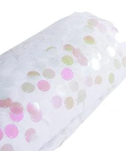 HIER_5210 54" X 4Yards | Iridescent Payette Sequin Fabric Roll With Mesh Fabric Base Fabric Bolts & Bags 14 HIER_5210 54