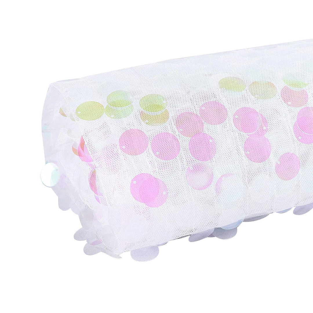 HIER_5210 54" X 4Yards | Iridescent Payette Sequin Fabric Roll With Mesh Fabric Base Fabric Bolts & Bags 8 HIER_5210 54" X 4Yards | Iridescent Payette Sequin Fabric Roll With Mesh Fabric Base Fabric Bolts & Bags