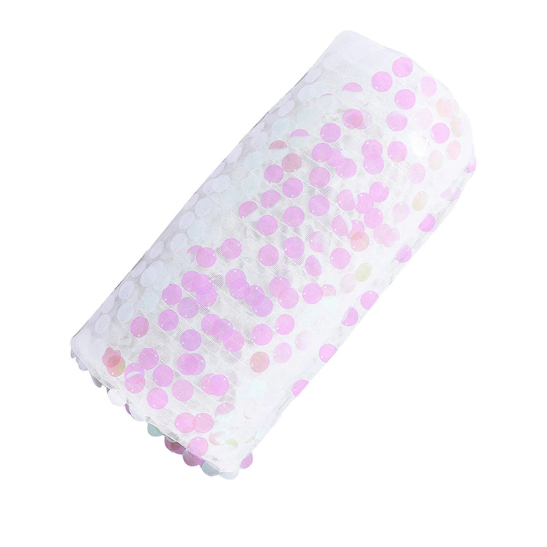 HIER_5210 54" X 4Yards | Iridescent Payette Sequin Fabric Roll With Mesh Fabric Base Fabric Bolts & Bags 2 HIER_5210 54" X 4Yards | Iridescent Payette Sequin Fabric Roll With Mesh Fabric Base Fabric Bolts & Bags