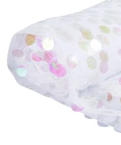 HIER_5210 54" X 4Yards | Iridescent Payette Sequin Fabric Roll With Mesh Fabric Base Fabric Bolts & Bags