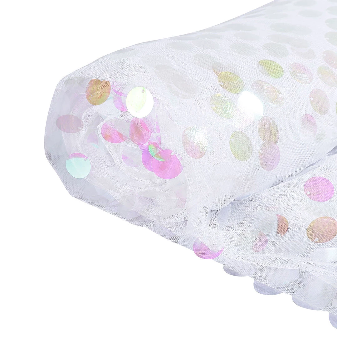 HIER_5210 54" X 4Yards | Iridescent Payette Sequin Fabric Roll With Mesh Fabric Base Fabric Bolts & Bags 1 HIER_5210 54" X 4Yards | Iridescent Payette Sequin Fabric Roll With Mesh Fabric Base Fabric Bolts & Bags