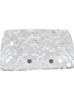 HIER_5210 Fabric Bolts & Bags 54" X 4Yards | Silver Payette Sequin Fabric Roll With Mesh Fabric Base 11 HIER_5210 Fabric Bolts & Bags 54