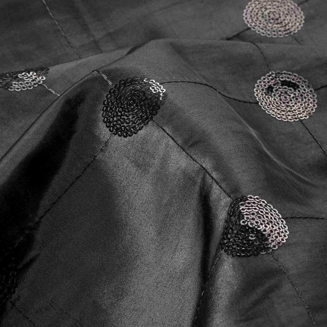 HIER_5210 Fabric Bolts & Bags 54" X 5 Yards Black Sequin Taffeta Fabric By The Yard 2 HIER_5210 Fabric Bolts & Bags 54" X 5 Yards Black Sequin Taffeta Fabric By The Yard