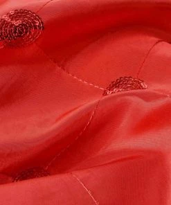 HIER_5210 54" X 5 Yards | Red Sequin Taffeta Fabric By The Yard