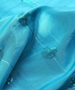 HIER_5210 54" X 5 Yards Turquoise Sequin Taffeta Fabric By The Yard Fabric Bolts & Bags