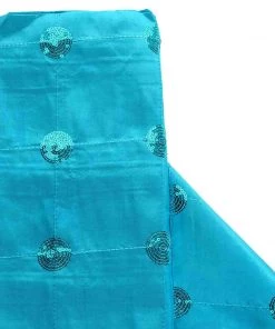 HIER_5210 54" X 5 Yards Turquoise Sequin Taffeta Fabric By The Yard Fabric Bolts & Bags