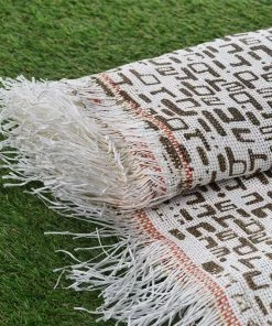 HIER_5210 54" X 4 Yards Chocolate/Ivory Eco-Friendly Woven Upholstery Raffia Fabric By The Roll