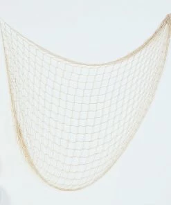 HIER_3300 5Ft X 5Ft Natural Cotton Decorative Fish Net, Rustic Beach Decor Tabletop Decor