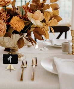 HIER_5340 Tabletop Decor Pack Of 10 | Mini Wooden Chalkboard Table Displays Message Board Signs With Removable Stands