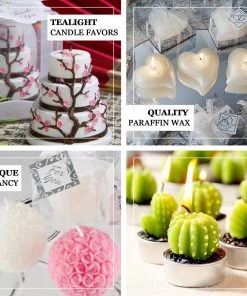 HIER_5340 6 Pcs Cactus Succulent Tea Light Candles