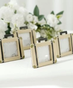 HIER_5300 Tabletop Decor 4 Pack | Mini 3" Suitcase Resin Picture Frame Party Favors, Wedding Vintage Travel Place Card Holders