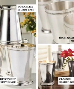 HIER_4820 4.5" Mint Julep Cup Vases - Silver Chargers & Centerpieces 15 HIER_4820 4.5