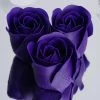 HIER_5350 6 Pcs Purple Scented Rose Soap Party Favors With Gift Box And Ribbon